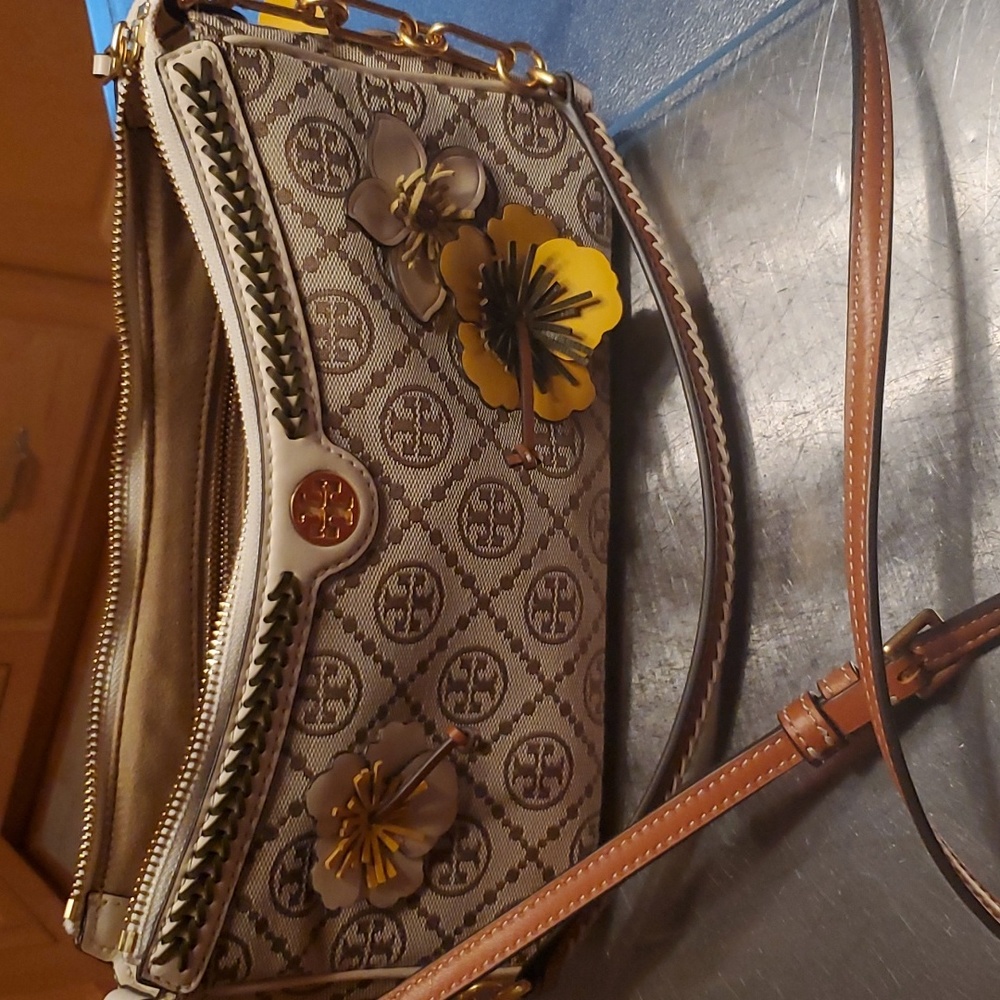 T monogram floral Tory Burch purse